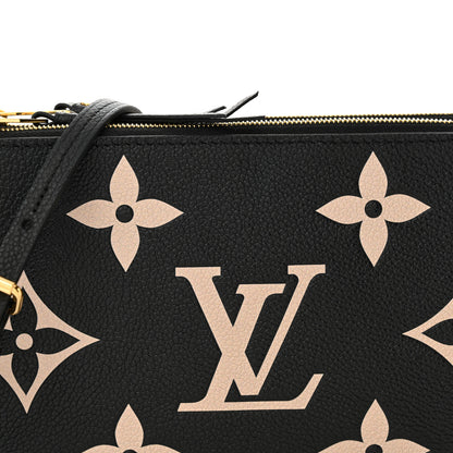 Louis Vuitton Empreinte Monogram Giant Double Zip Pochette Black Cream 8 of 11