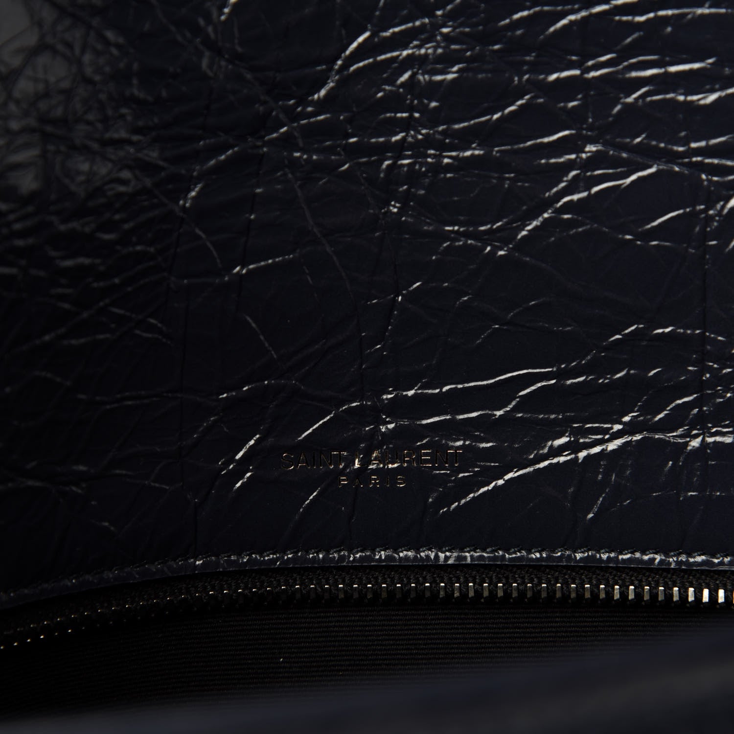 Saint Laurent Crinkled Calfskin Matelasse Monogram Medium Niki Chain Satchel Deep Marine 10 of 12
