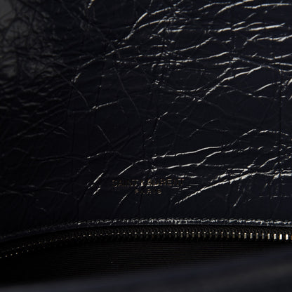 Saint Laurent Crinkled Calfskin Matelasse Monogram Medium Niki Chain Satchel Deep Marine 10 of 12