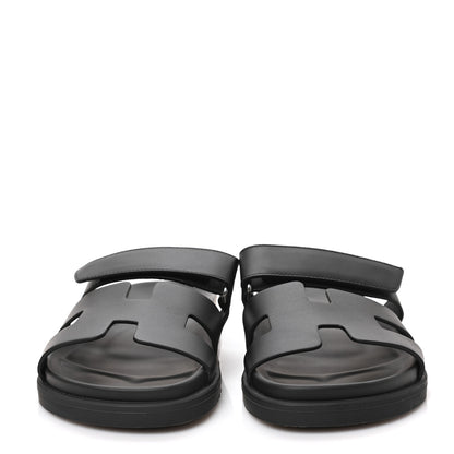 Hermes Calfskin Womens Chypre Sandals 36 Black 2 of 9