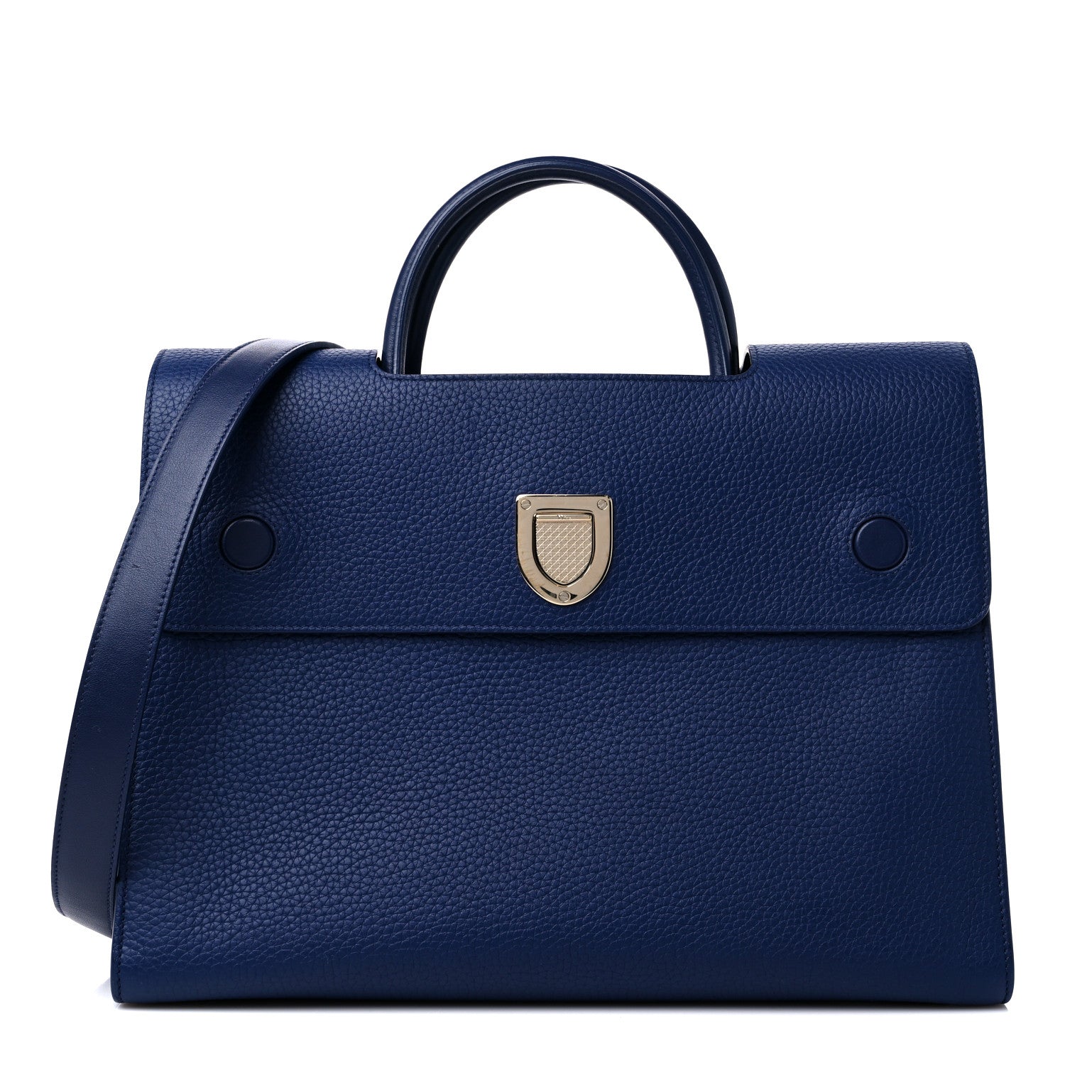 Christian Dior Bullcalf Large Diorever Flap Navy 1 of 9