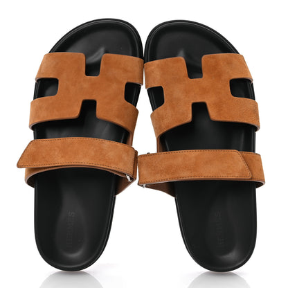 Hermes Suede Goatskin Womens Chypre Sandals 38 Naturel 38 2 of 16
