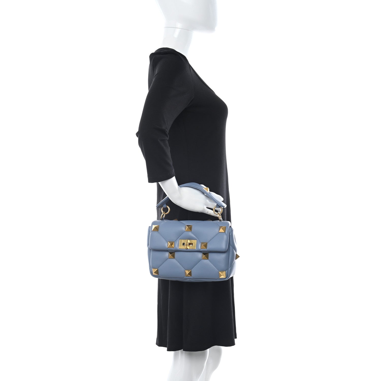 Valentino Garavani Nappa Medium Roman Stud Shoulder Bag Niagara 2 of 8