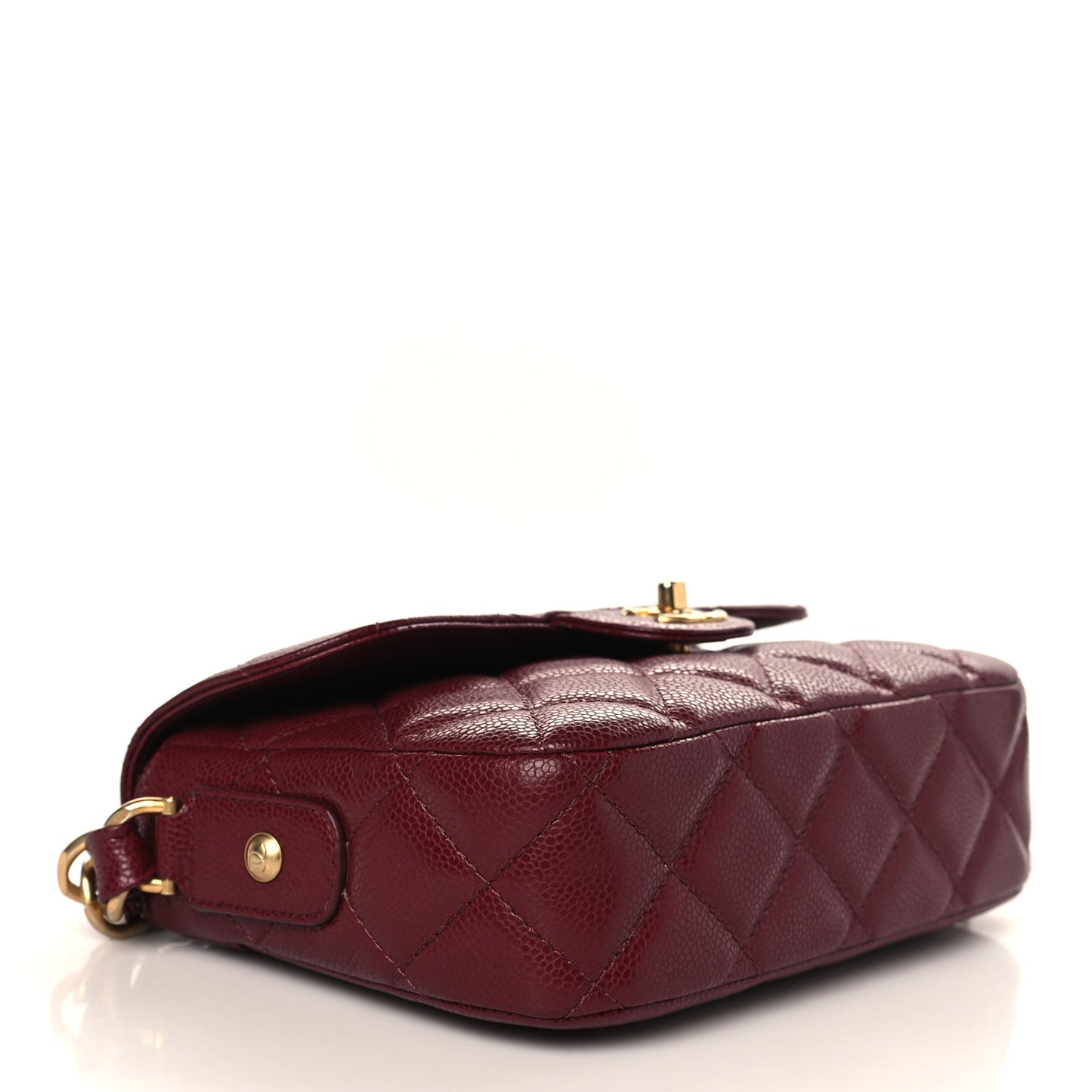 Caviar Quilted Small Messenger Flap Burgundy