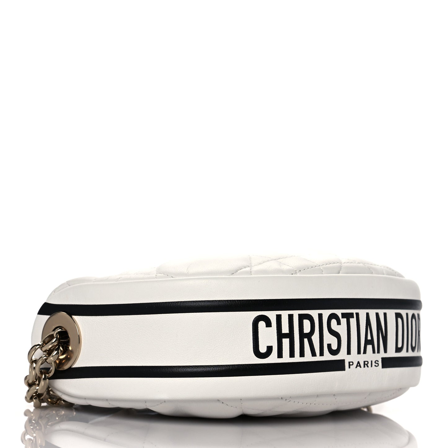 Lambskin Cannage Small Dior Vibe Hobo Bag White