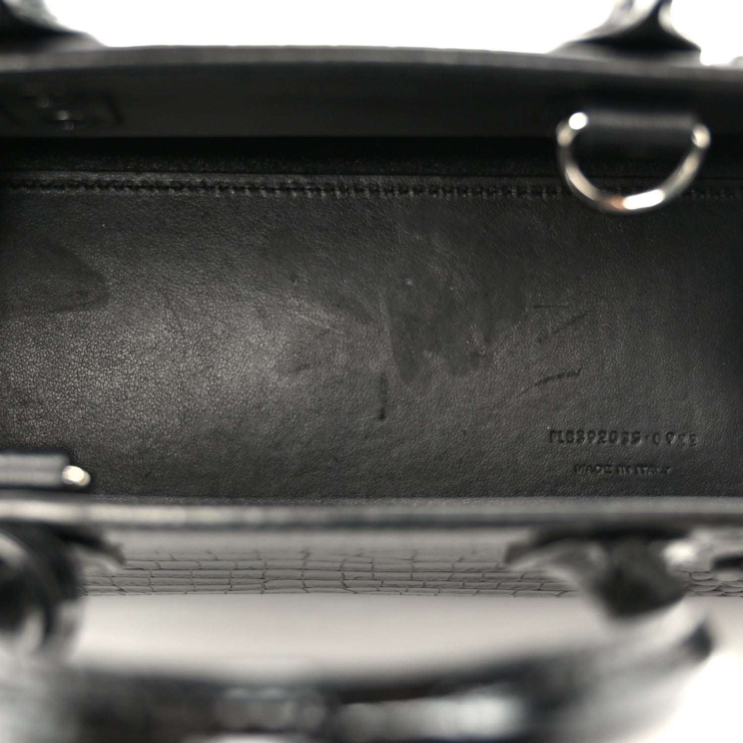 Saint Laurent Calfskin Crocodile Embossed Nano Sac De Jour Black 5 of 11