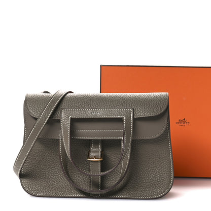 Hermes Taurillon Clemence Halzan 25 Etoupe 11 of 11