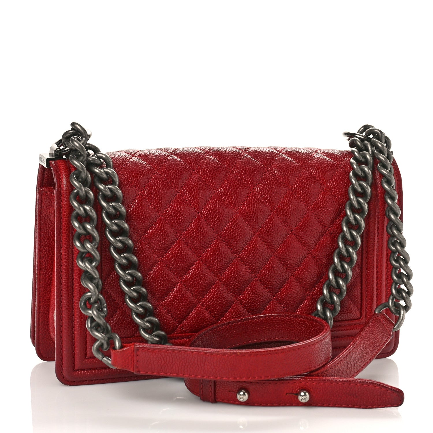 Chanel Caviar Quilted Medium Boy Flap Dark Red 3 of 15