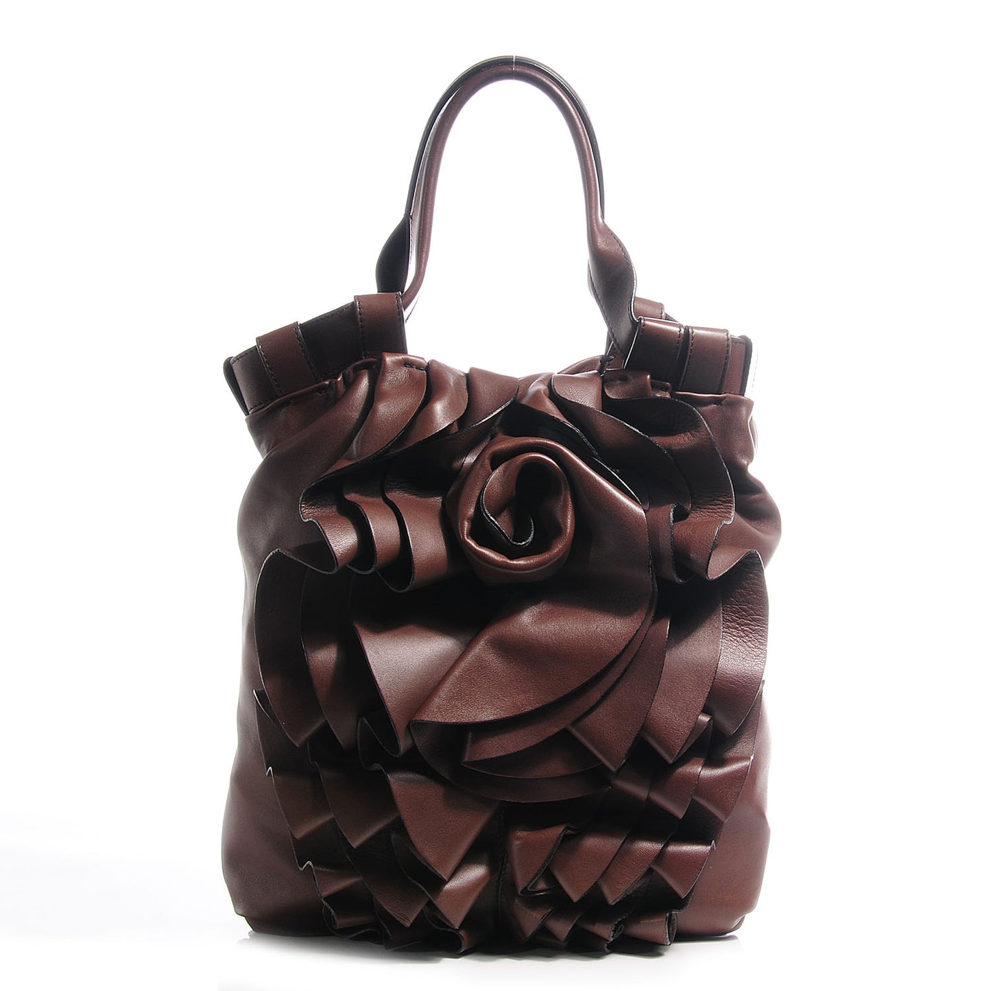 Nappa Leather Rose Vertigo Tote Brown
