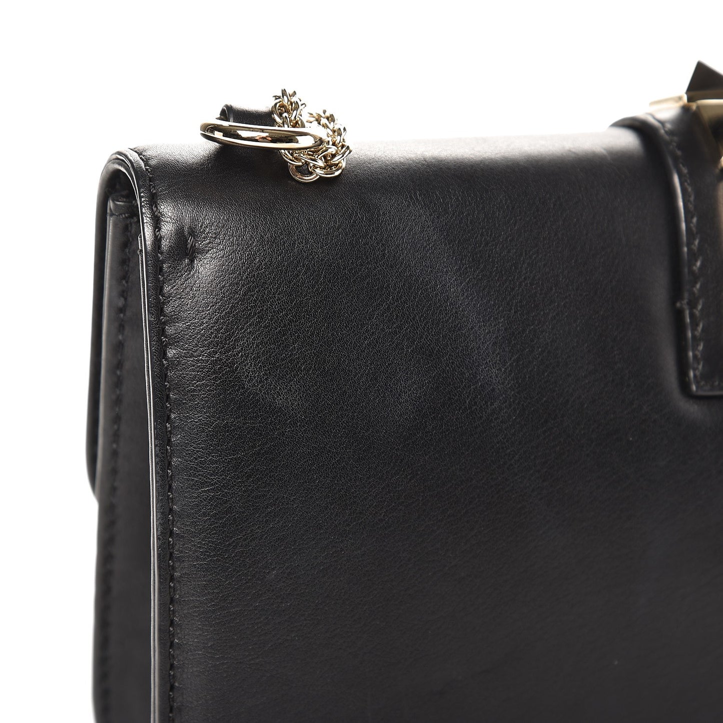 Vitello Medium Glam Lock Rockstud Flap Black