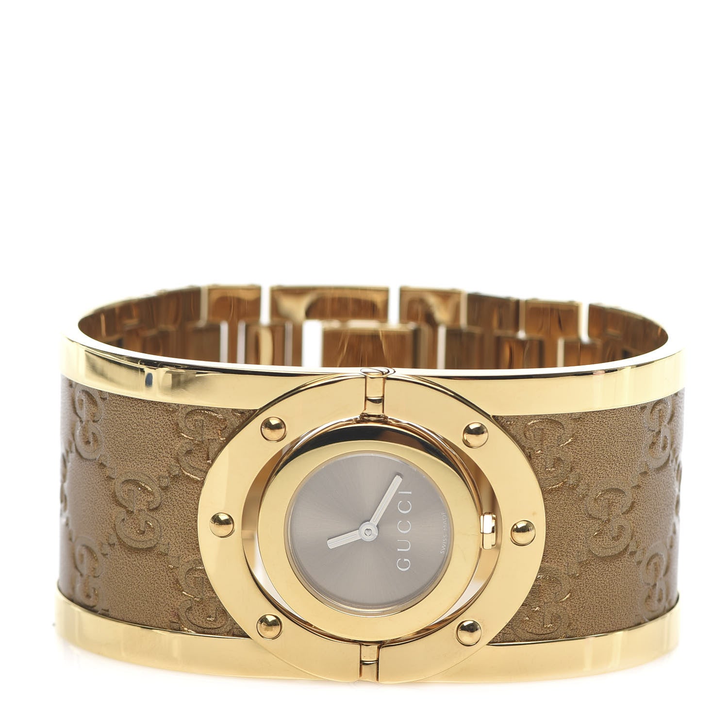 Gucci Stainless Steel Calfskin 33mm Twirl Quartz Watch Bronze 3 of 8