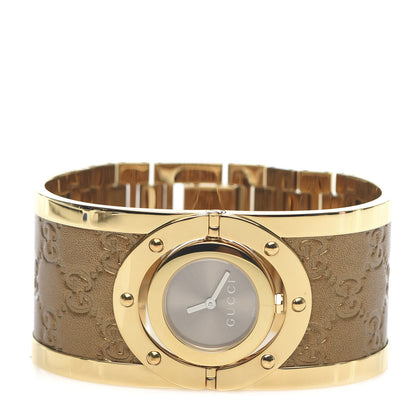 Gucci Stainless Steel Calfskin 33mm Twirl Quartz Watch Bronze 3 of 8