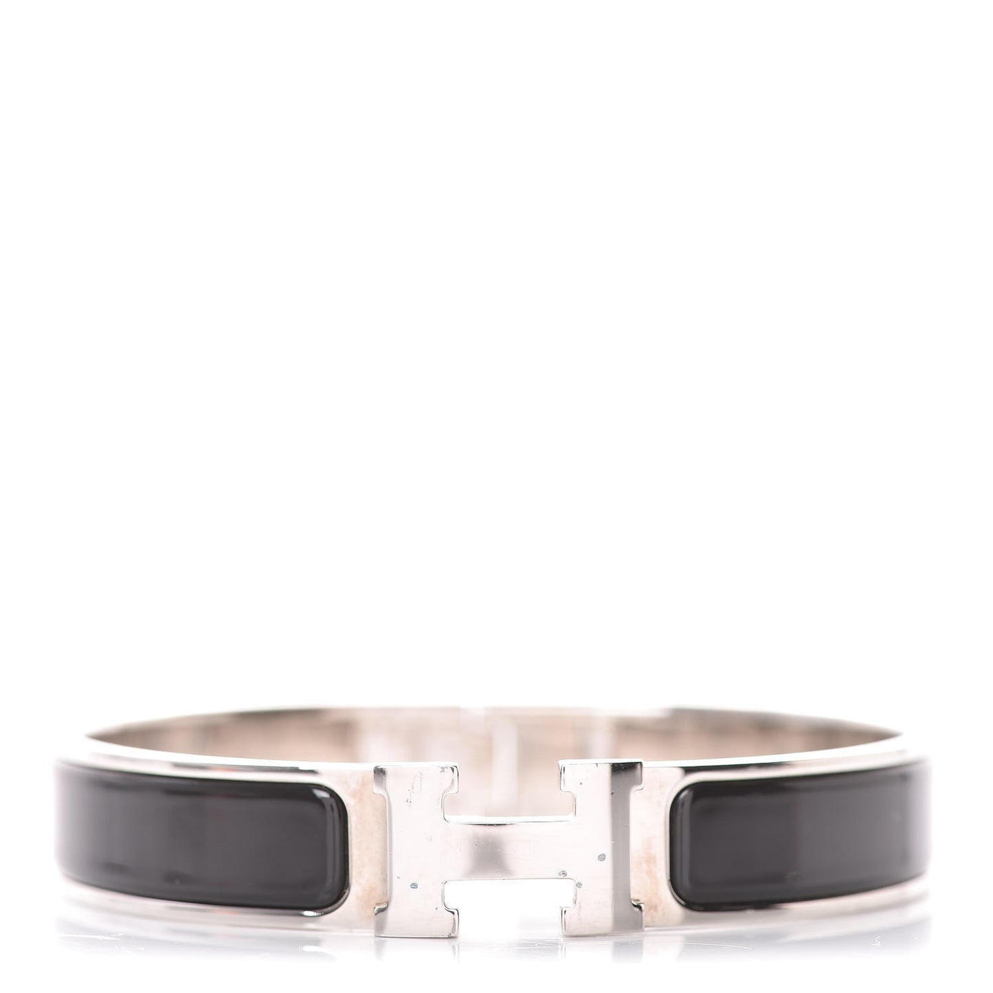 Enamel Narrow Clic Clac H Bracelet GM Black