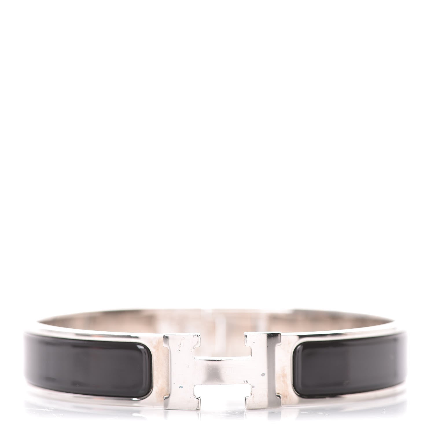 Hermes Enamel Narrow Clic Clac H Bracelet GM Black 1 of 12