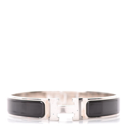 Hermes Enamel Narrow Clic Clac H Bracelet GM Black 1 of 12