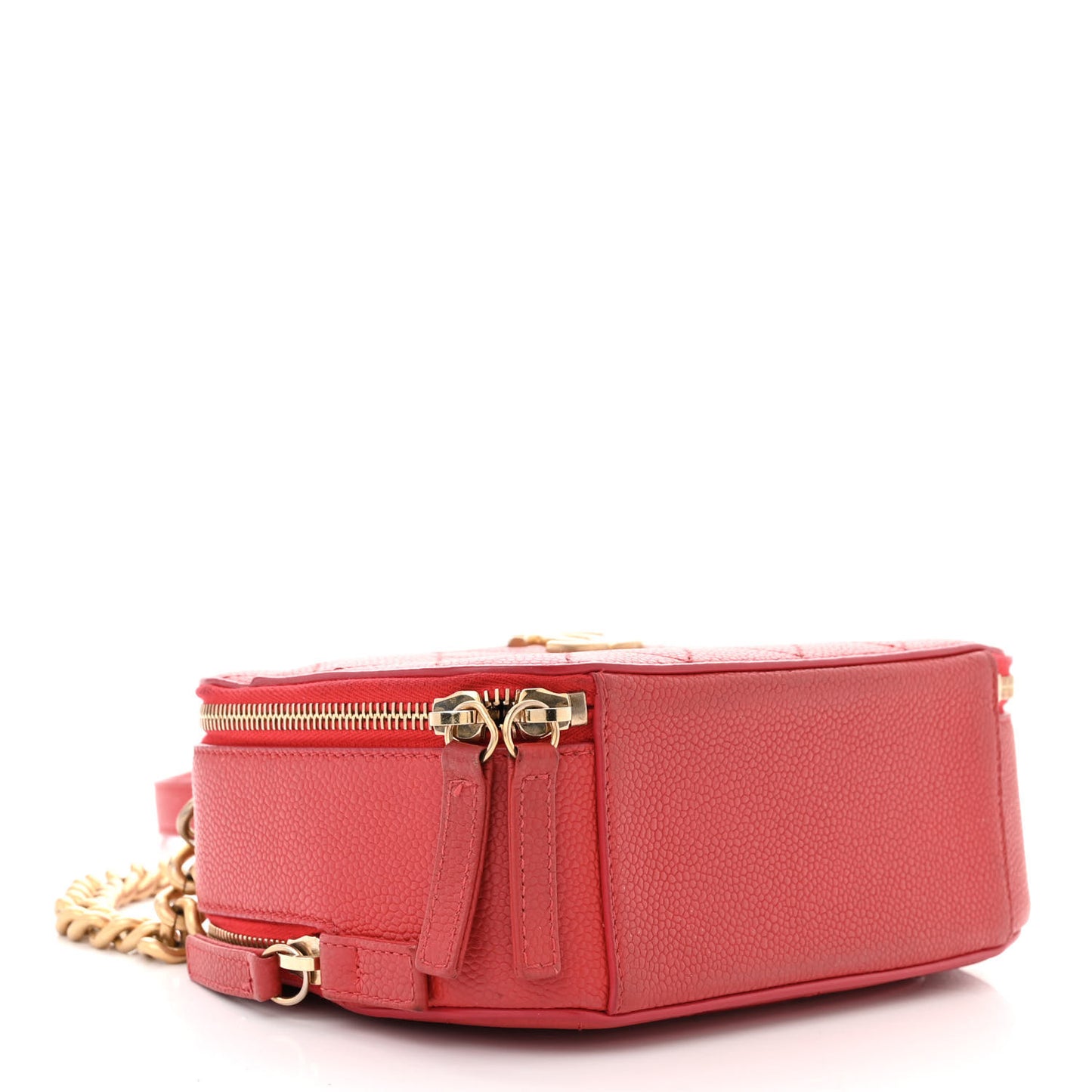 Caviar Quilted Small Camera Case Red