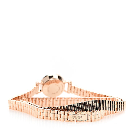 Hermes 18K Rose Gold Diamond 16mm Faubourg Double Tour Quartz Watch 3 of 6
