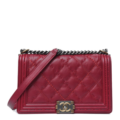 Chanel Calfskin Stitched New Medium Boy Flap Red 1 of 14