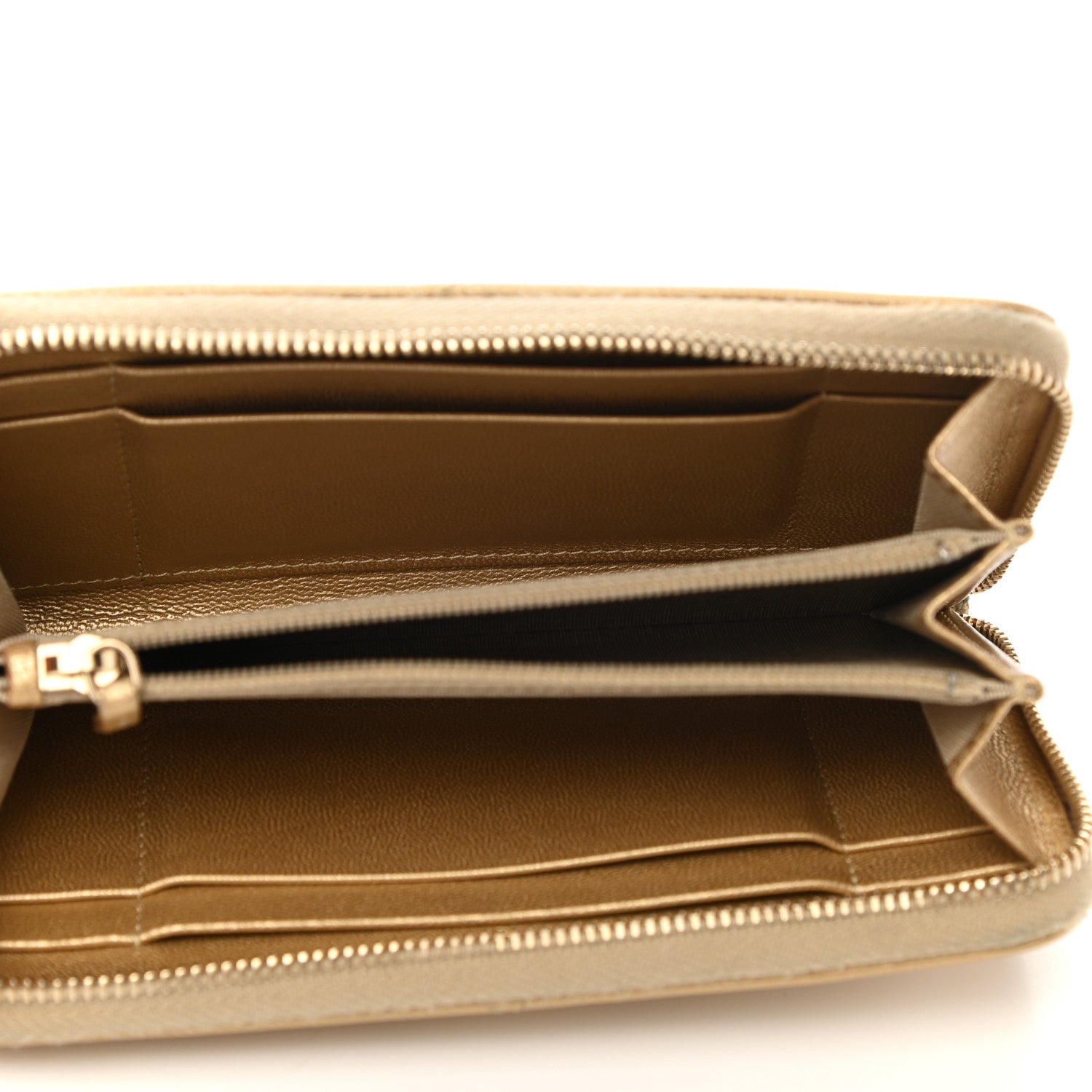 Chanel Metallic Lambskin Quilted Medium Chanel 19 Zipped Wallet Gold 5 of 8