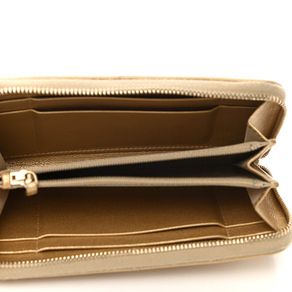 Chanel Metallic Lambskin Quilted Medium Chanel 19 Zipped Wallet Gold 5 of 8