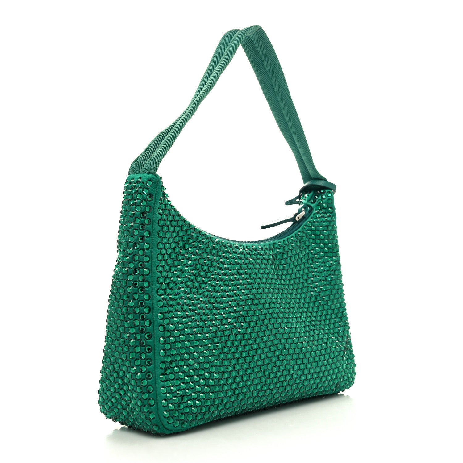 Prada Satin Crystal Mini Re-Edition 2000 Bag Mango 3 of 10