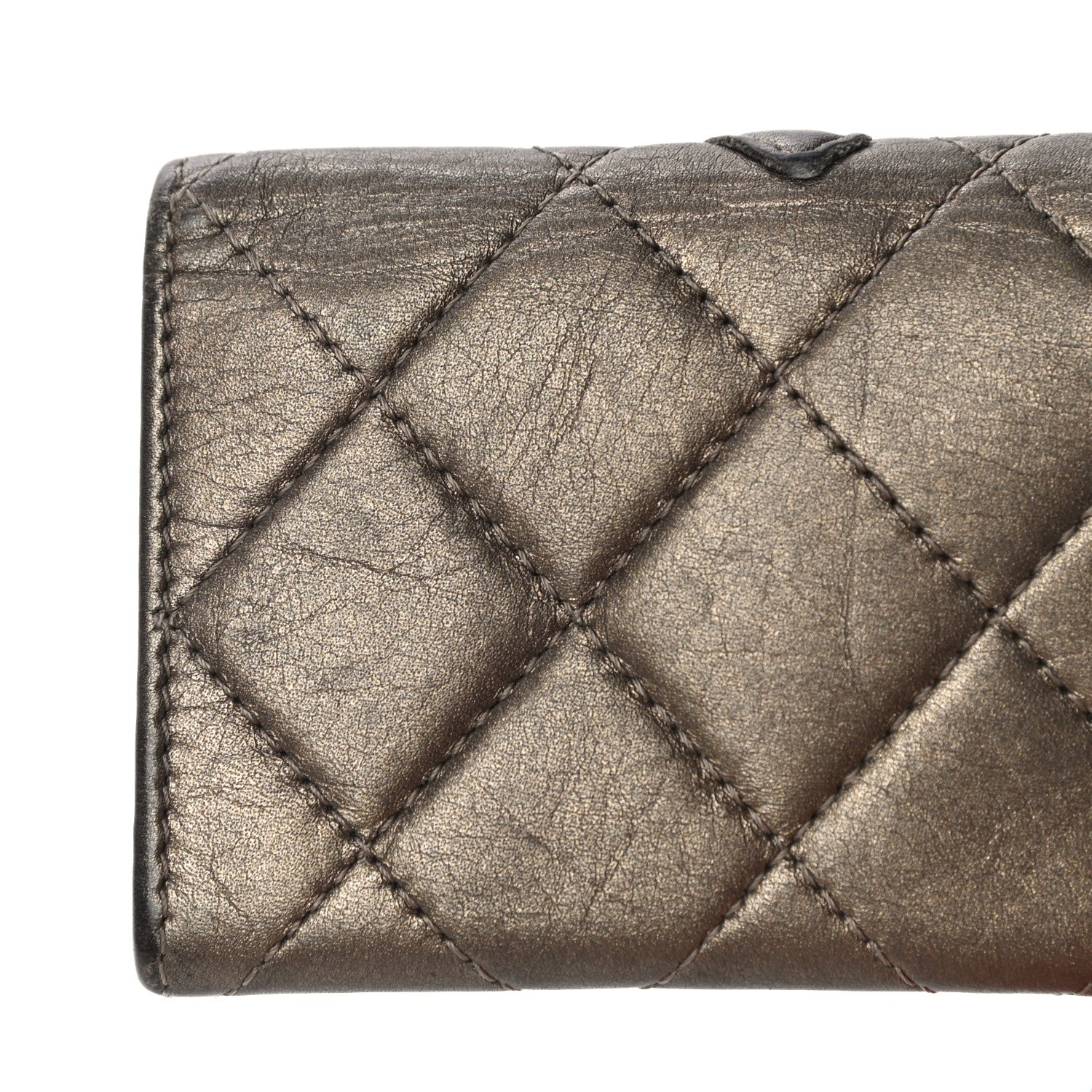 Chanel Metallic Calfskin Quilted Cambon Key Holder Case Bronze 21 of 23