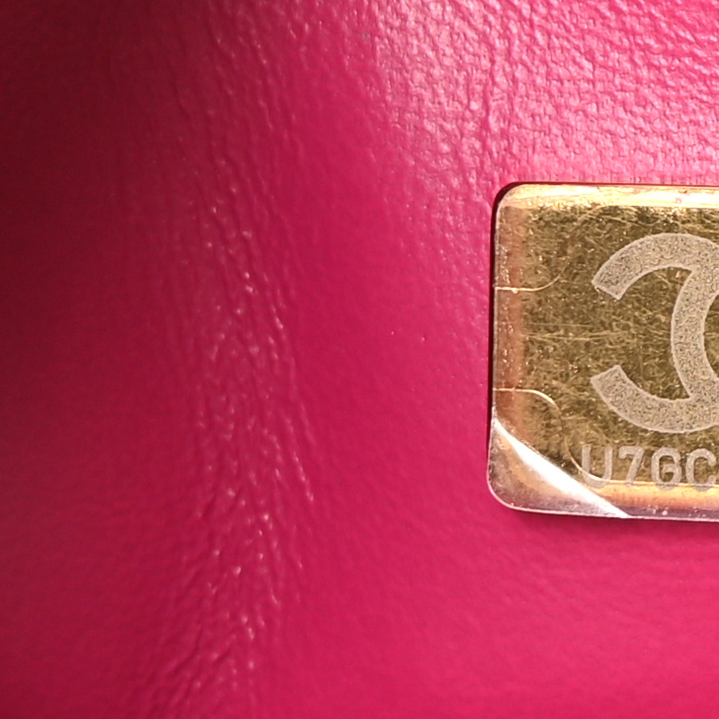 Lambskin Quilted Mini Pearl Crush Flap Fuchsia