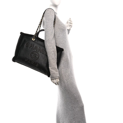 Chanel Lambskin Shearling Medium Deauville Tote Dark Brown 2 of 10