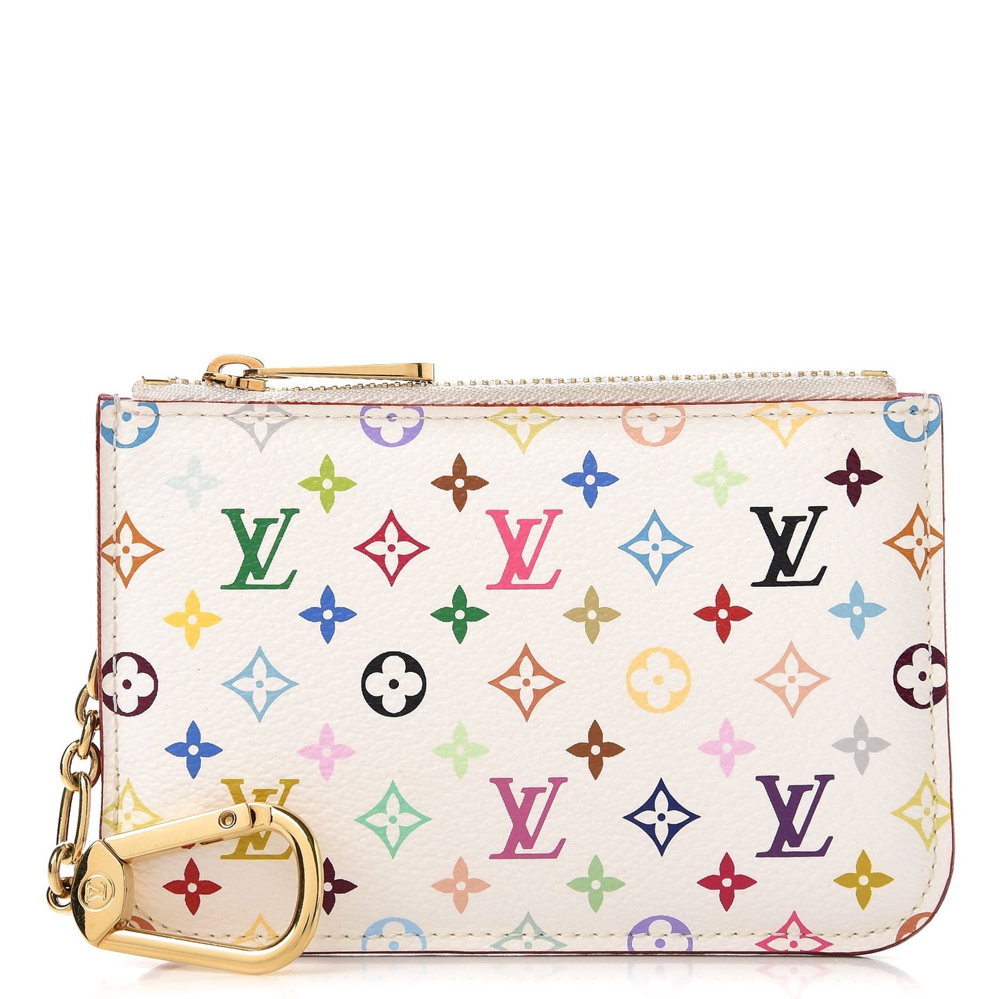 Monogram Multicolor Key Pouch White Litchi
