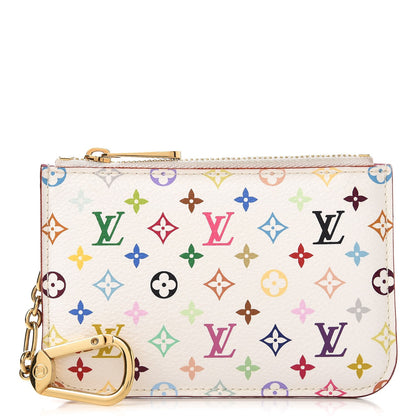 Louis Vuitton Monogram Multicolor Key Pouch White Litchi 1 of 7