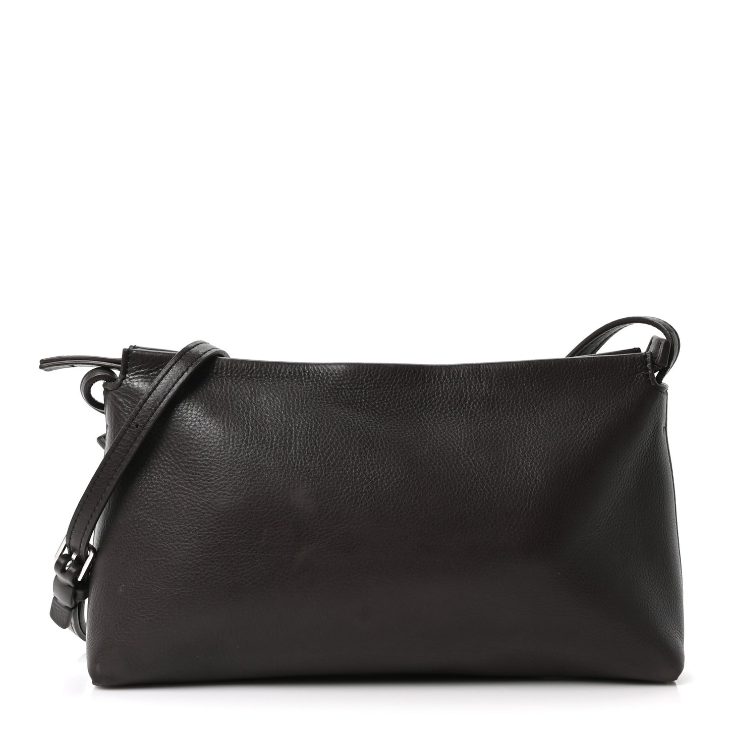 Grained Calfskin Rene Crossbody Dark Brown