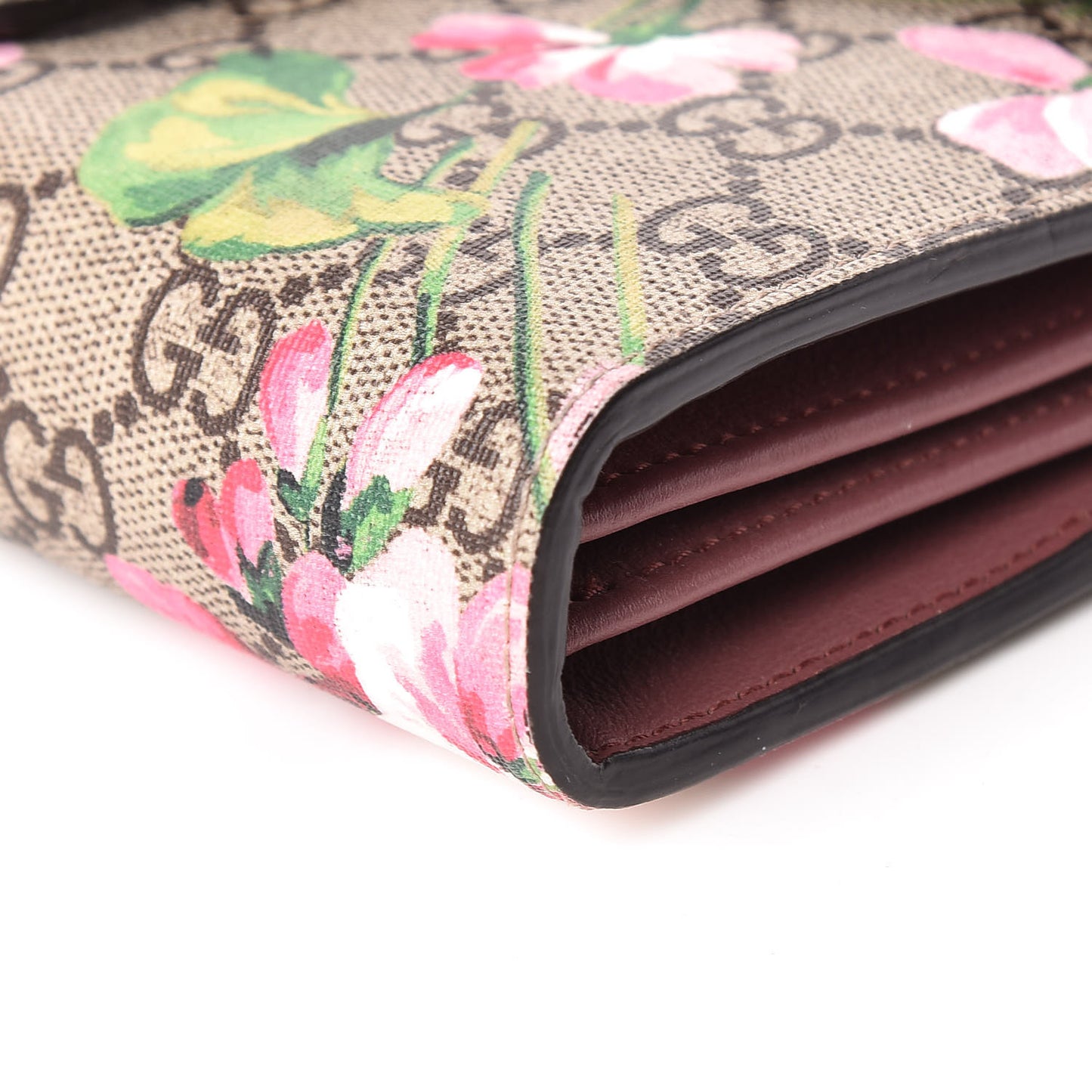 GG Supreme Monogram Blooms Mini Dionysus Chain Wallet Beige Multicolor Dry Rose