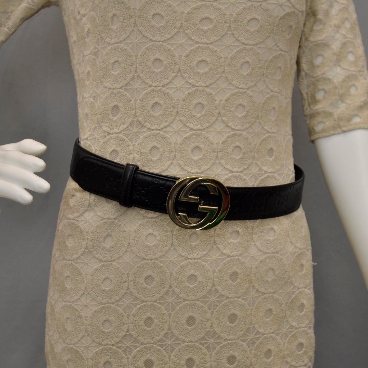 Gucci Guccissima GG Belt Black 80 30 2 of 4