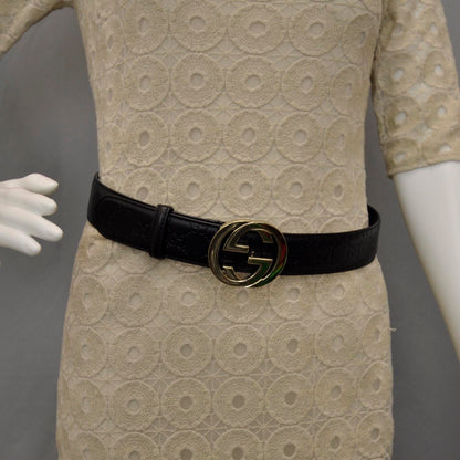 Gucci Guccissima GG Belt Black 80 30 2 of 4