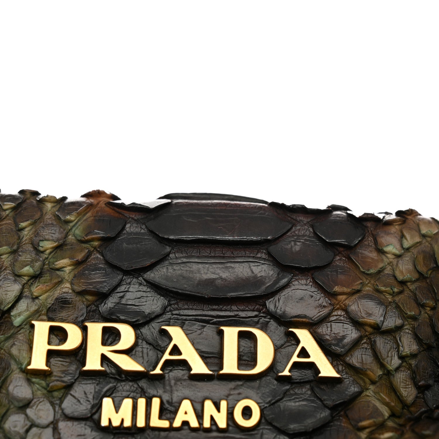Prada Snakeskin Crocodile Patch Shopper Tote Militare 11 of 13