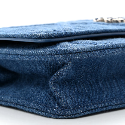 Chanel Denim Quilted Chanel 19 Wallet On Chain WOC Blue 9 of 10