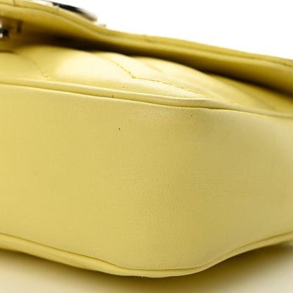 Gucci Calfskin Matelasse Super Mini GG Marmont Shoulder Bag Banana 10 of 11
