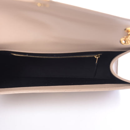 Saint Laurent Grain De Poudre Matelasse Chevron Large Monogram Satchel Dark Beige 5 of 10