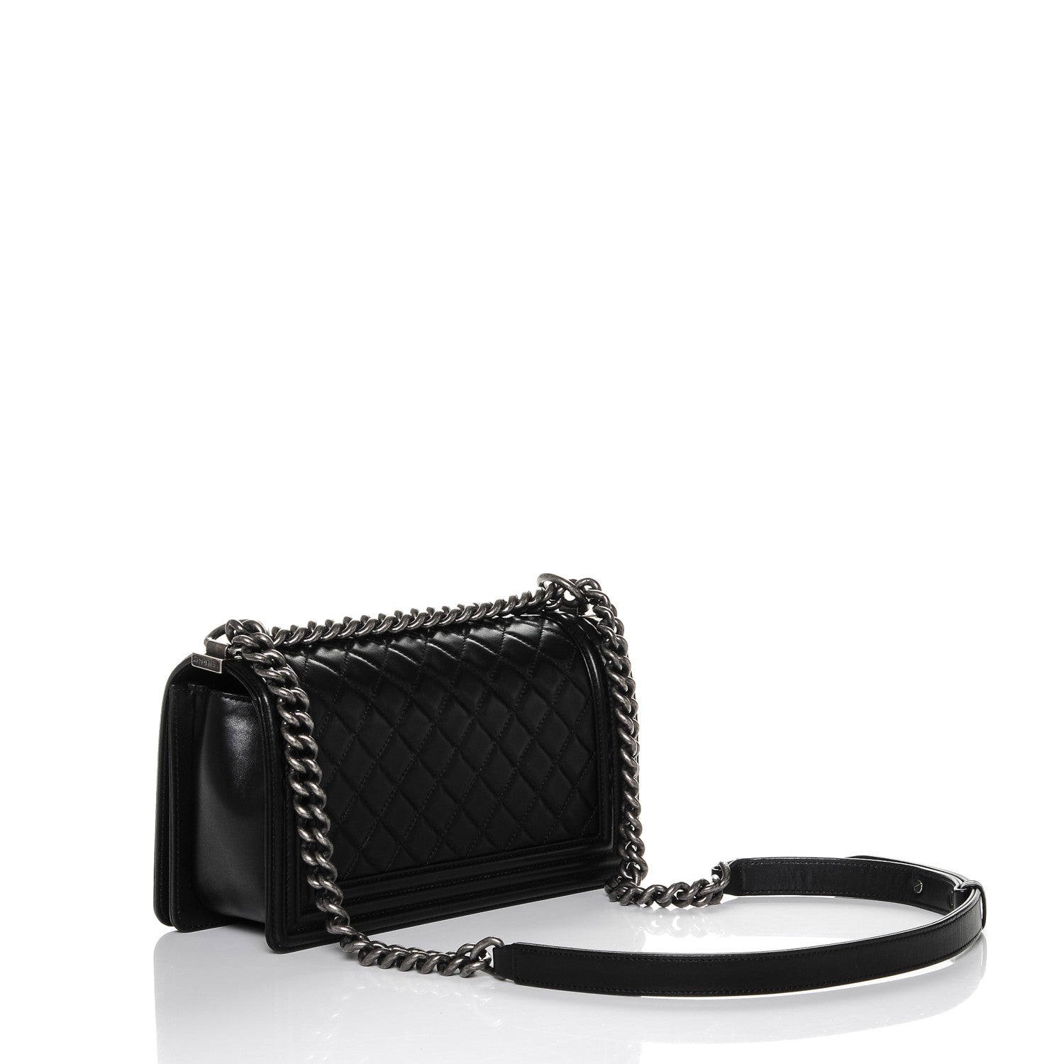 Chanel Lambskin Quilted Medium Boy Flap Black 3 of 8