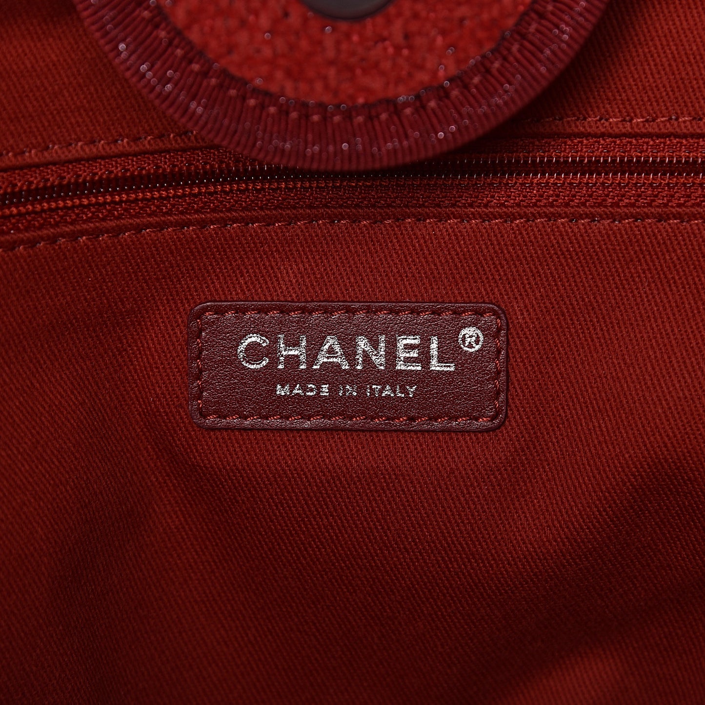Lurex Boucle Medium Deauville Tote Red