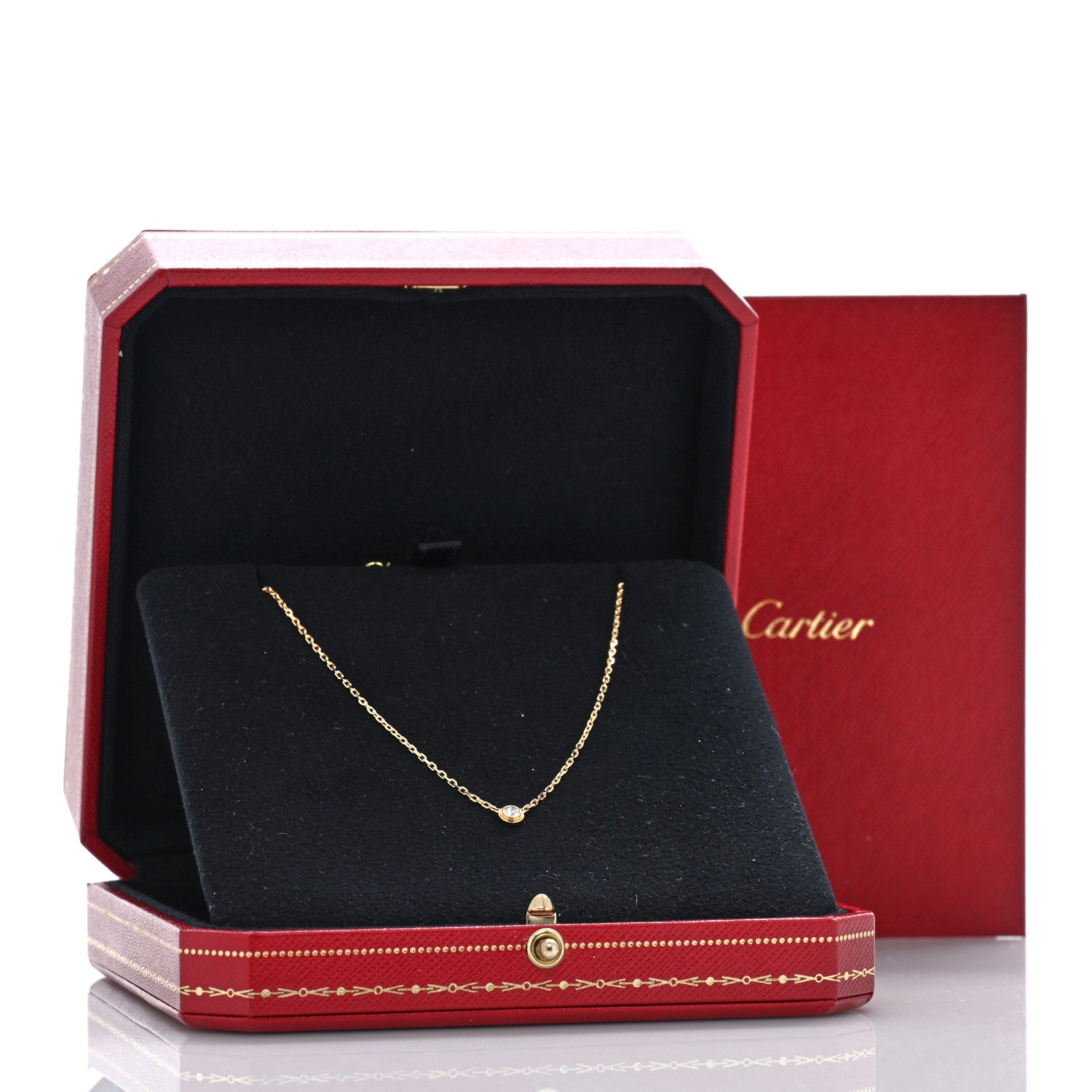 Cartier 18K Yellow Gold Diamond SM D'Amour Pendant Necklace 5 of 5