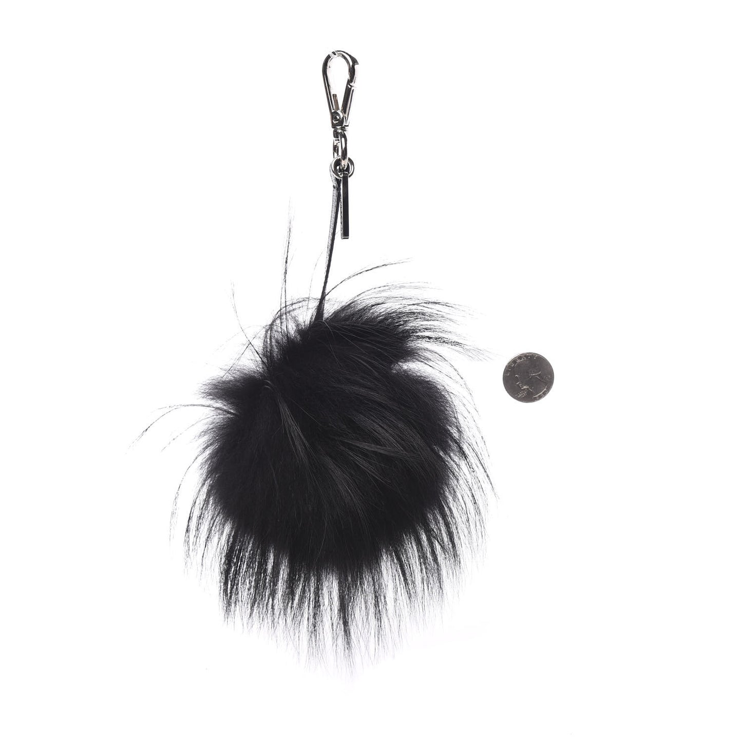Vitello Elite Fox Fur Fusto Monster Bag Bug Charm Black Yellow