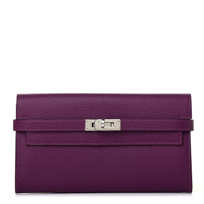 Hermes Chevre Mysore Kelly Longue Wallet Anemone 1 of 9