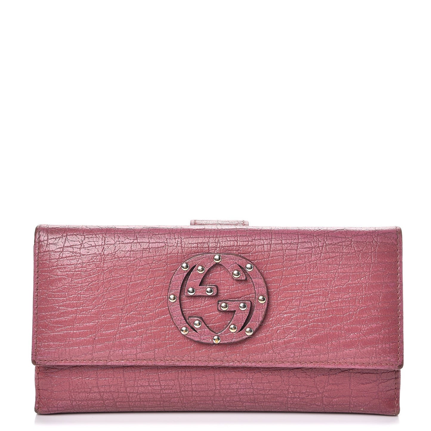 Calfskin Studded Soho Continental Wallet Peonia Flower