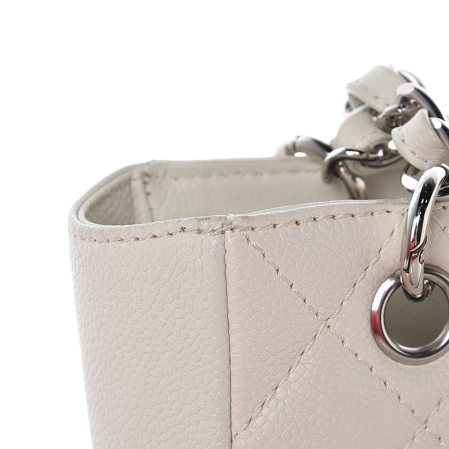 Chanel Caviar Quilted Petit Shopping Tote PST White 14 of 19