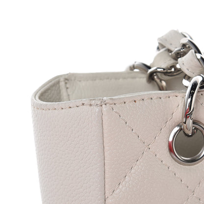 Chanel Caviar Quilted Petit Shopping Tote PST White 14 of 19