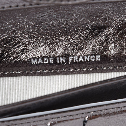Chanel Metallic Striped Calfskin Reissue Wallet Dark Silver 7 of 9