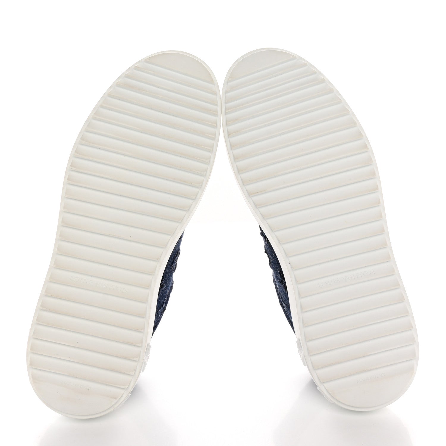 Louis Vuitton Denim Monogram Debossed Time Out Sneakers 36.5 Blue 5 of 10