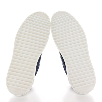 Louis Vuitton Denim Monogram Debossed Time Out Sneakers 36.5 Blue 5 of 10