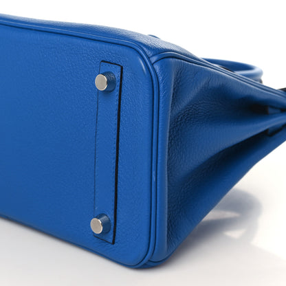 Hermes Taurillon Novillo Verso Birkin 25 Bleu Zellige Capucine 9 of 10